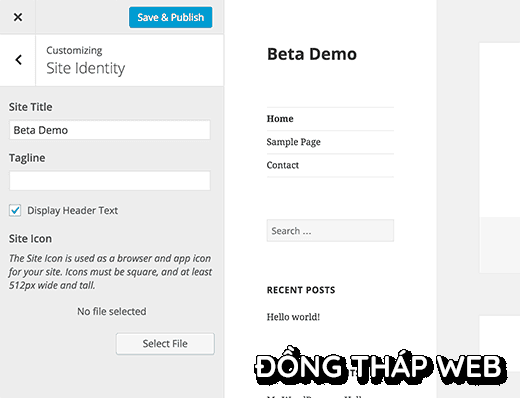 tải lên biểu tượng trang web của bạn