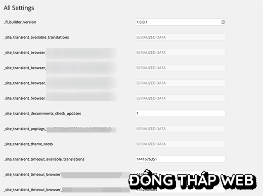 Trang lựa chọn tuyệt mật trong WordPress Admin
