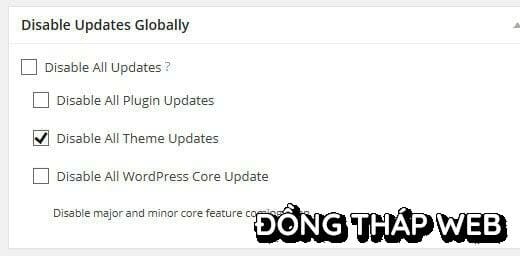 vô hiệu hóa tự động cập nhật bằng cách sử dụng plugins