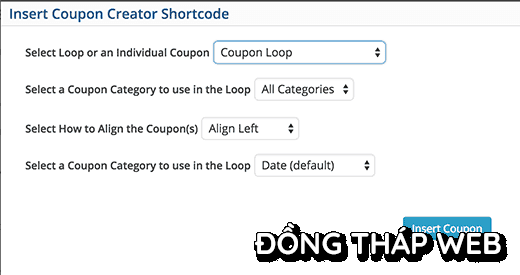 tạo coupon shortcode