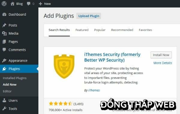 Cài đặt Itheme Security Lite
