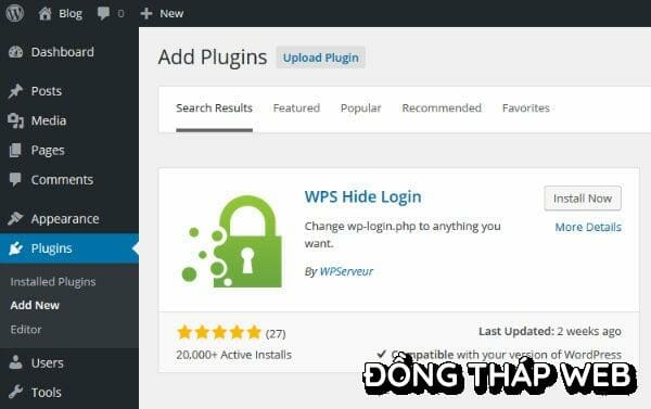 cài đặt WPS Hide Login